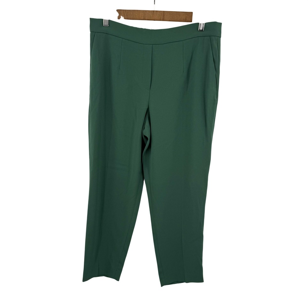 Babaton Aritzi Conan Cropped‎ Pants Women 10 Green High Rise Crepe Trousers